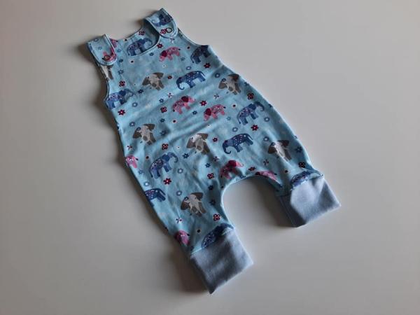 Strampler Elefanten Hellblau 1